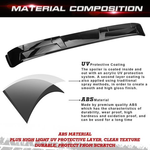 Glossy Black V Style Rear Roof Window Windshield Deflector Spoiler Visor Decoration Cover Trim For 2018-2024 Toyota Camry