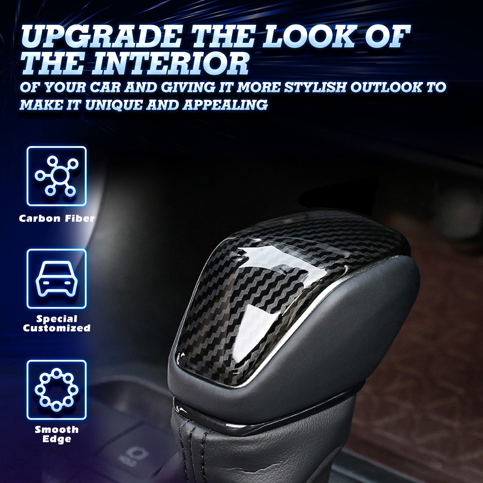 Gear Shift Knob Cover Trim Compatible with Toyata RAV4 XA50 2019-2021