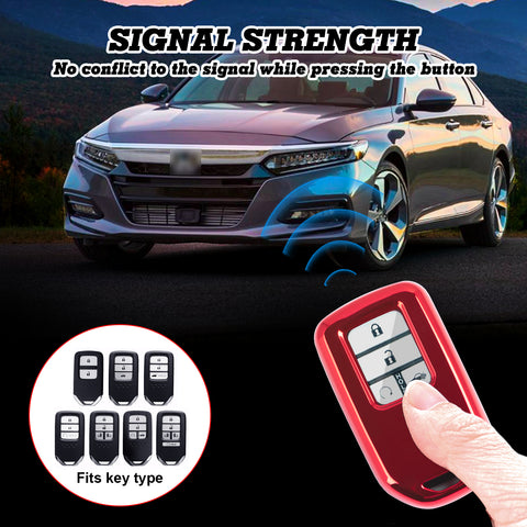 TPU Red Shockproof Smart Key Fob Holder For Honda Honda CR-V CR-V FIT Civic