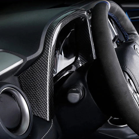 Carbon Fiber Style Interior Dashboard Frame Cover Trim for Toyota RAV4 2016-2018, Center Console Dashboard Panel Display Decor Cover