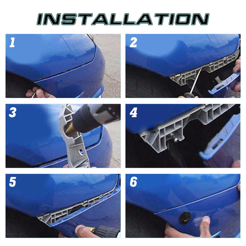 Blue Push Button Bumper Trunk Hood Bonnet Decor Quick Release Fastener Trim Kit