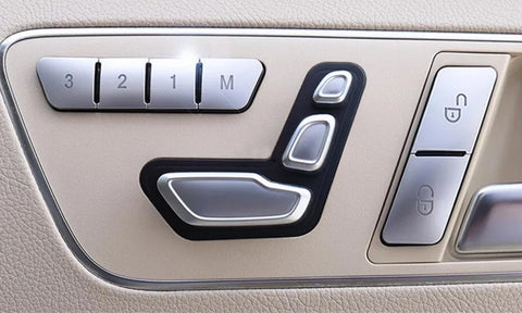 Car Seat Memory Button Patch Sticker Trim Inner Door Lock Unlock Adjust Switch Button Cover Cap Decoration for Mercedes Benz A B C E Class CLA C117 GLA X156 GLE GL GLS ML GLK GLS CLS