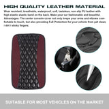 Xotic Tech Center Console Armrest Seat Box Cover Pad, Leather Cushion w/Flexible Elastic Band, Universal Accessories for Most Cars, SUV, Truck (Black & Wine Red 12.60"x7.48")