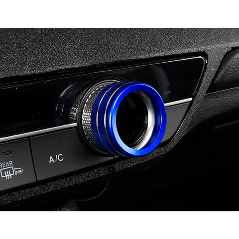 3PCS Blue Center Console AC Climate Knob Ring Overlay Trim For Honda Civic 2022+