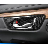 4pcs for Honda CRV CR-V 2017 2018 2019 2020 2021 Interior Door Handle Bowl Cover Trim, ABS Carbon Fiber Car Inner Door Handle Bowl Panel Frame Decor