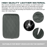 Gray Leather Wavy Shape Central Console Armrest Cover Seat Box Protect Decor 1pc