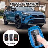 Blue Soft TPU Full Protect Remote Key Fob Cover For Toyota Land Cruiser 2018-up