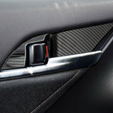8pcs ABS Carbon Fiber Car Interior Door Handle Bowl Cover Trim Frame Decor for Toyota Camry 2018 2019 2020