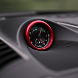 Red Aluminum Alloy Sport Style Interior Dashboard Clock Ring Trim For Porsche Macan