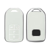 White Soft TPU Leather Full Protect Key Fob Cover Case For Honda Civic 2014-2023