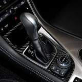 2pcs Carbon Fiber Pattern Car Console Gear Shift Knob Panel Trim Frame Cover for Infiniti Q50 Q50L 2014-2018