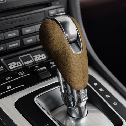 Gear Shift Lever Knob Alcantara Leather Cover Shell For Porsche Macan Panamera