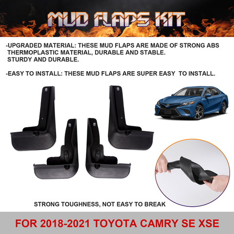 For 2018-2024 Toyota Camry SE XSE Sport 4PCS Front & Rear Flexible Mud Flap Splash Guard