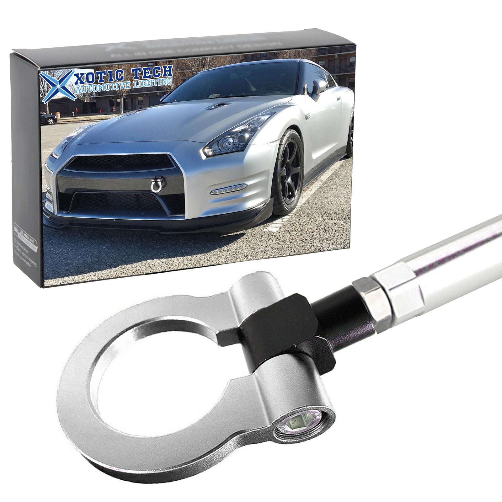 Front Track Racing Aluminum Silver Tow Hook JDM for Nissan GTR