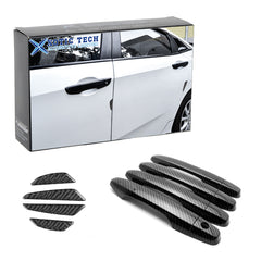 Carbon Fiber Style Door Handle + Door Edge Guard Trim For Honda Civic 9th 12-15