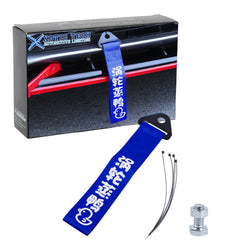Blue Turbo Charged Front Rear Bumper High-strength Racing Car Tow Strap Trailer