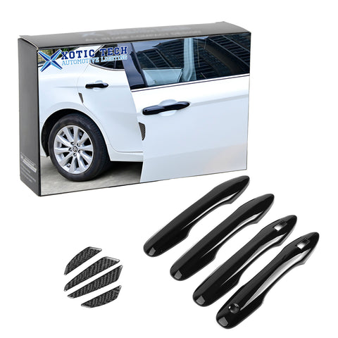 Glossy Black Smart Door Handle+Door Edge Protect Trim For Toyota Camry 2018-2024