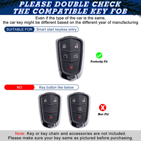 Blue Soft Anti-dust Remote Smart Key Fob Shell Case For Cadillac XT5 2016-2019