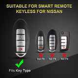 Smart Key Fob Cover Case Holder Soft TPU Full Cover Protection For Nissan Altima Maxima Murano Sentra Versa Pathfinder Armada 4 Button Keyless Entry Remote, Brown