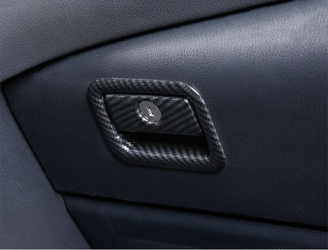 ABS Carbon Fiber Copilot Glove Storage Box Handle Cover Trim for Toyota Camry 2018-2024