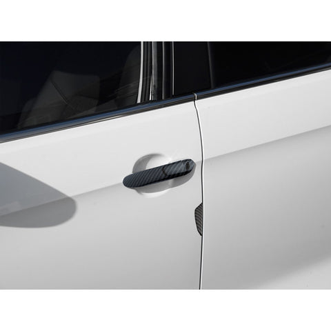 Door Handle+Carbon Fiber Door Edge Protect Trim For Volkswagen Tiguan 2009-16