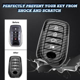 Carbon Fiber Pattern Full Protect Remote Key Fob Cover For Toyota 4Runner 2018+