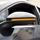 Amber LED Side Mirror Turn Signal Light for VW Volkswagen Golf MK7 GTI 2013-up, Smoked Black Dynamic Sequential Blink Side Mirror Marker Lens