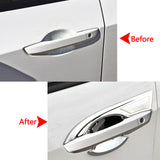 Exterior Door Handle Bowl Insert Molding Cover Decorative Protector Trim Chrome ABS for Honda Civic 10th Gen Sedan 2016 2017 2018 2019 2020 w/ keyless hole