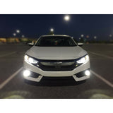 LED Headlight High Low Beam + Fog Light White for Honda Civic 2006-2015, Super Bright Full Headlight Kit Daytime Light Combo Set
