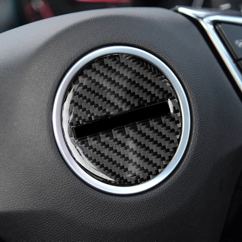 Carbon Fiber Steering Wheel Center Logo Cover Trim Decoration Sticker for Chevrolet Camaro 2017-2019