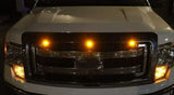 Ford SVT Raptor Style Amber Grille Lighting Kit, Front Grill Bumper Hood Marker Running Light Assembly For Ford Chevy GMC Dodge Ram Toyota etc Pickup Truck SUV