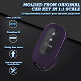 Purple Black Soft TPU Full Protect Remote Smart Key Fob Cover w/Keychain For Honda Accord Civic 2022