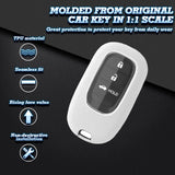 White TPU w/Leather Texture Full Protect Remote Key Fob For Honda Accord 2022+