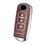 Brown Soft TPU&Leather Full Protect Remote Key Fob Cover For 2009-2023 MAZDA 3 6