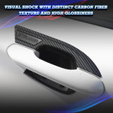 Carbon Fiber ABS Exterior Door Handle Bowl Cover Trim For Ford Explorer 2020-23