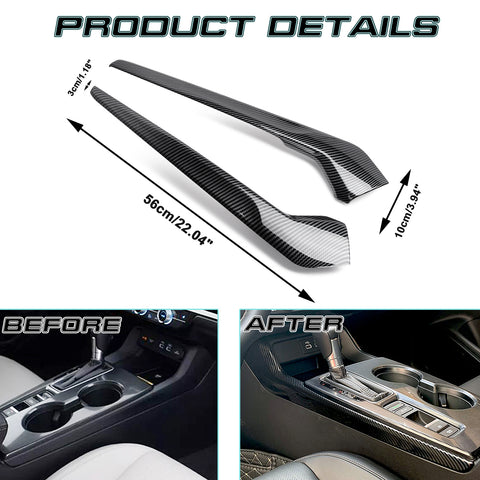 2pcs Carbon Fiber Pattern Gear Shift Both Side Cover Trim For Honda Civic 2022