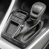 Carbon Fiber ABS Console Gear Shift Media Overlay Trim For Toyota RAV4 2019-2024