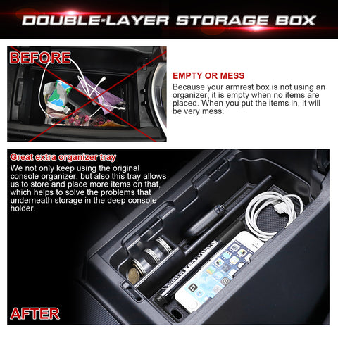 Armrest Storage Box Insert Tray Organizer For 11th Civic Sedan Hatchback w/ CVT