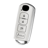 White Soft TPU Leather Shockproof Smart Entry Key Fob Cover For MAZDA 3 2009-23