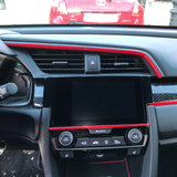 2pcs Red ABS Central Dashboard Air Vent AC Outlet Cover Frame Trim for Honda Civic 10th 2016 2017