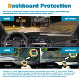 Center Console Dashboard Mat Pre-Cut Non-Slip Sunshield Sun Glare Protector Dash Carpet Pad Black Cover Compatible with Hyundai Sonata 2015-2019
