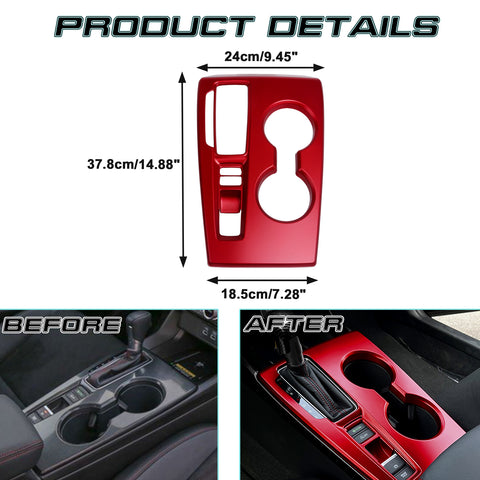 1PC Gloss Red Interior Gear Shift Box Molding Decor Trim For Honda Civic 11th 2022+