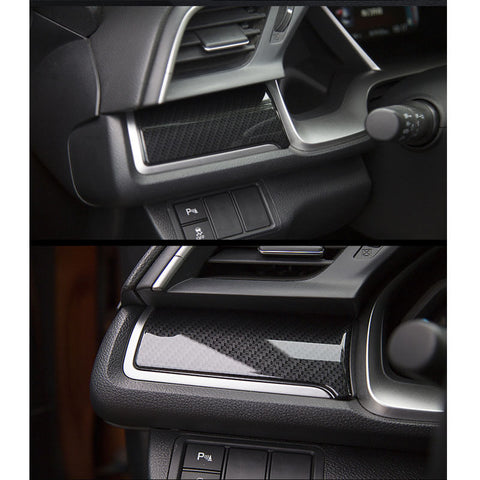 Carbon Fiber Pattern Interior Dashboard Cover Trim Sticker Fit Honda Civic 2016-2020