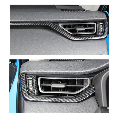 for Toyota RAV4 2019 2020 Center Console Dashboard AC Outlet Cover Trim, ABS Carbon Fiber Central Dashboard Air Vent Frame Moulding