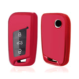 Red TPU Full Protect Remote Smart Key Fob Cover For Volkswagen B8 Atlas Jetta CC