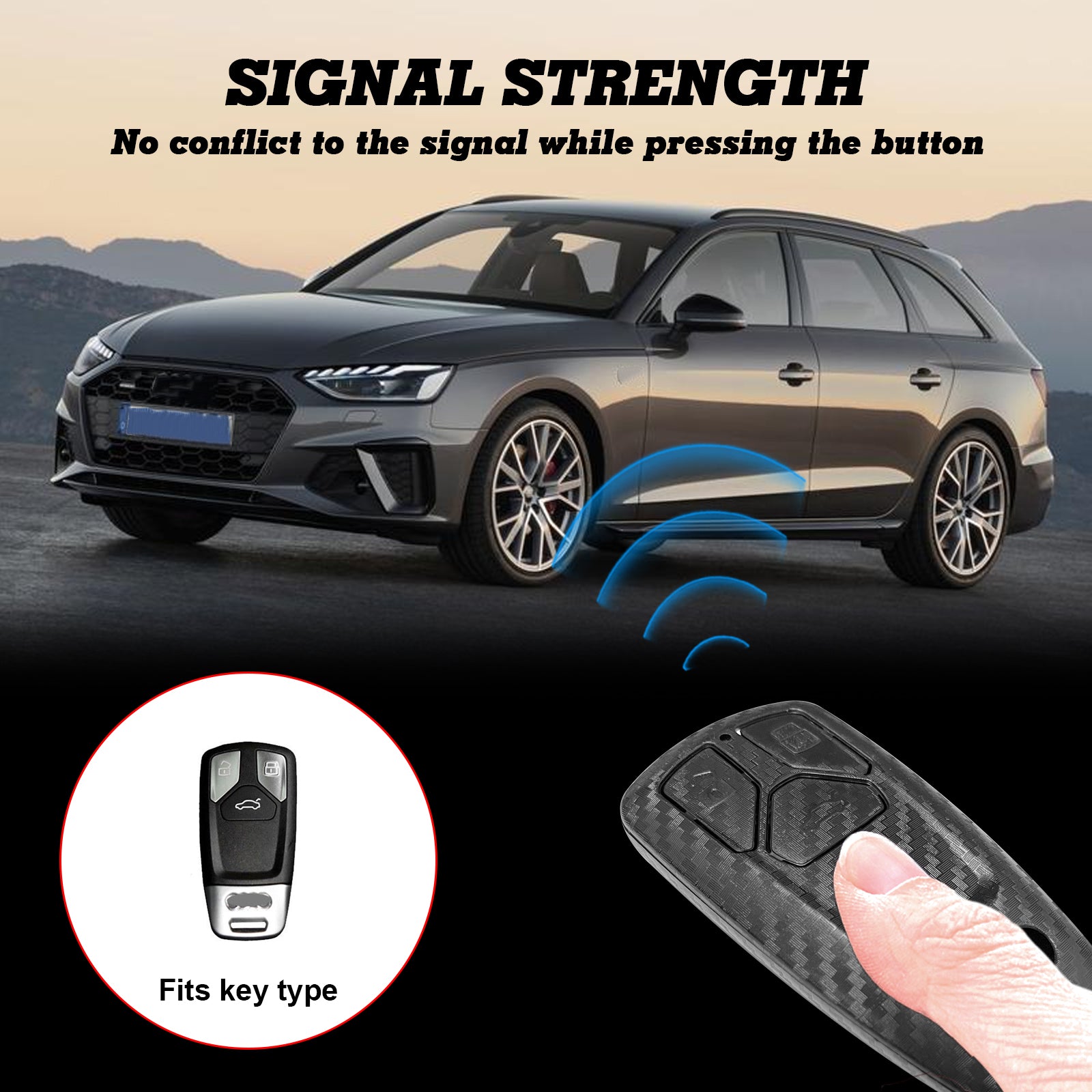 IJDMTOY Carbon Fiber Pattern Shift Knob Cover – For Audi A4 A5 Q5 Q7 2017-Up