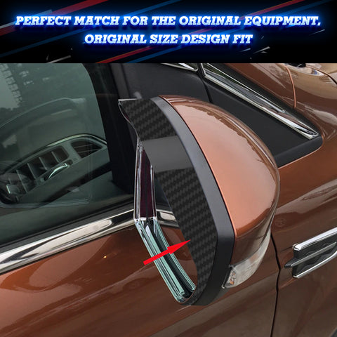 Carbon Fiber Look Side Mirror Eyebrow Cover Trim For Honda Accord 10th 2018-2020