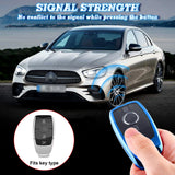 Blue Soft TPU Full Protect Smart w/Button Key Fob Cover For Mercedes-Benz C E S