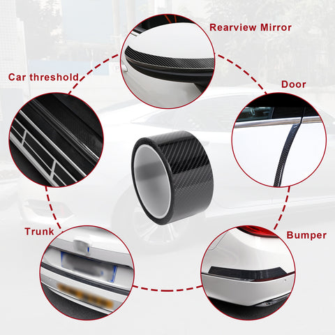 3M x 5CM Car Door Protector Sill Scuff Cover Sticker 5D Carbon Fiber Antiscratch Strip
