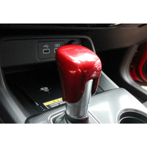 Glossy Red Inner Gear Shift Knob Cover Trim For Honda Civic 10th Gen 2016-2021